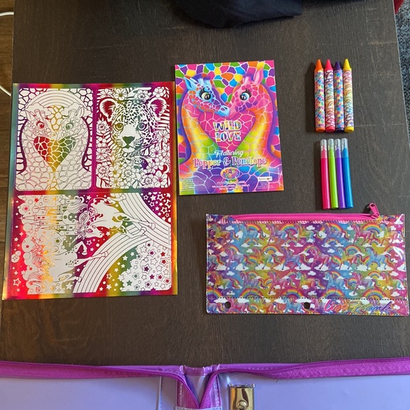 Vintage Lisa Frank Sparkly 3-Ring Binder Angel Girl Cat Rare - Picture 5 of 14